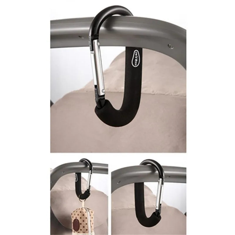 Heavy-Duty Aluminum Carabiner Stroller Hooks for Bags and Purses