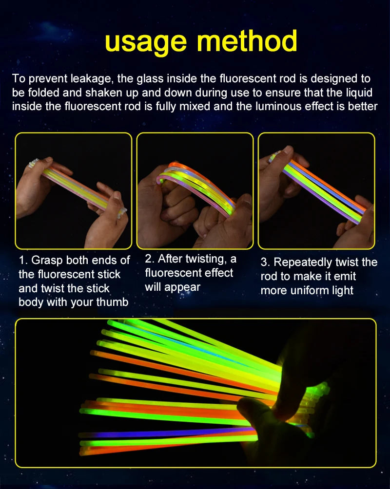 Multicolor Glow Sticks for Parties and Events