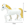A white horse building block with a golden mane and tail, shown in profile.