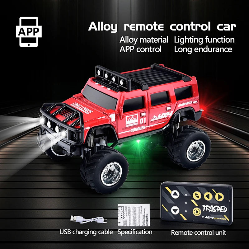 Mini 1:64 Scale Remote Control Off-Road Truck - Dual-Mode with Cruise Control