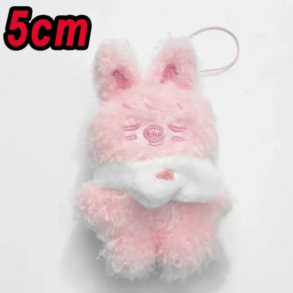 Adorable Plush Cartoon Keychain – Soft Pink Mini Pendant