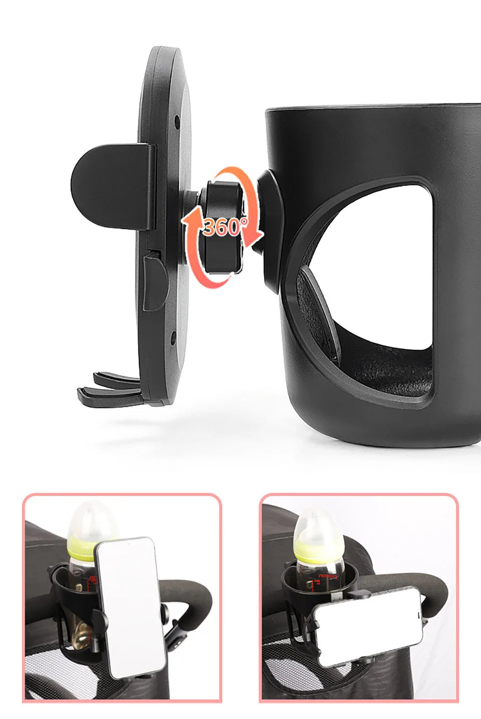 Universal Stroller Cup and Phone Holder