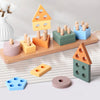 Wooden Shape Sorter & Stacking Toy for Toddlers