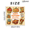 A coloring book featuring autumn-themed illustrations like pumpkins, apples, and fall leaves.