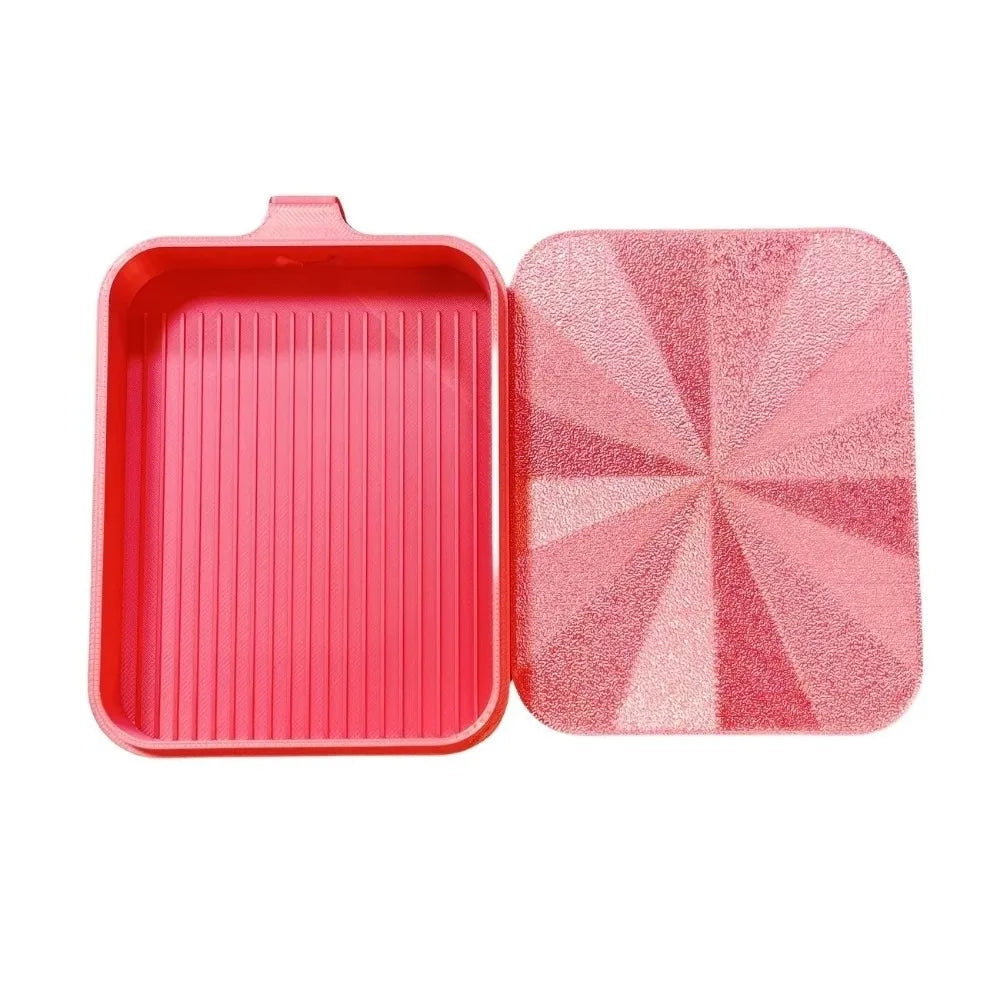 A pink large diamond painting tray with a pop-up plug for bead sorting.
