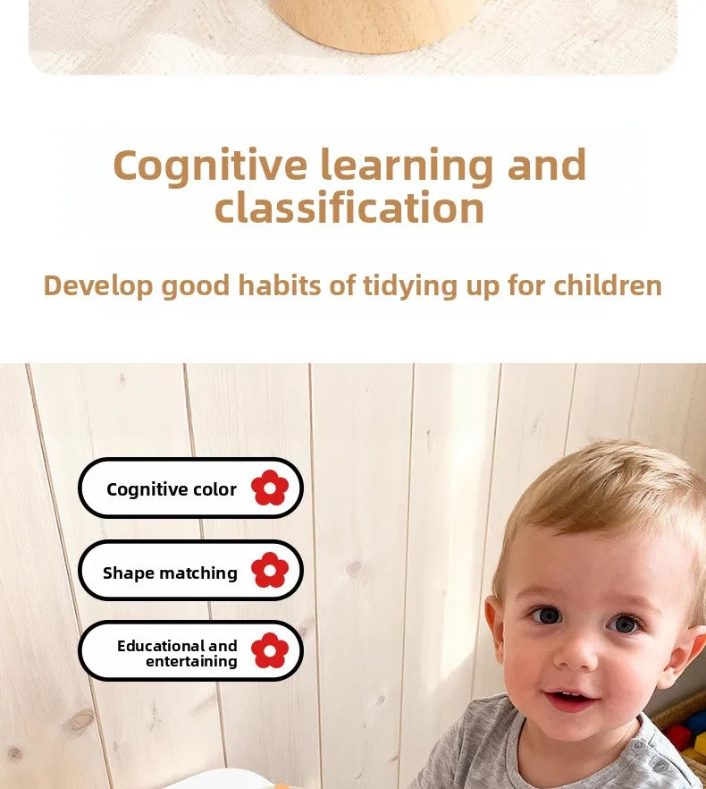 Wooden Montessori Color Sorting Toy for Toddlers
