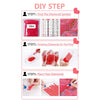 DIY step guide showing how to find, finish, and place diamonds for a diamond painting kit