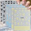 3D Bow Nail Stickers with Ribbon, Heart & Stripe Designs