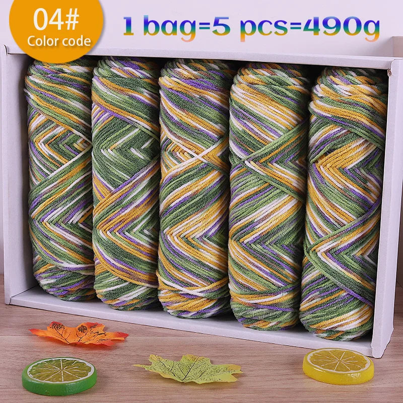 Multicolor Gradient Dyed Acrylic Yarn for Knitting & Crochet
