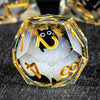 Cat Liquid Core Polyhedral Dice Set with Sharp Edges