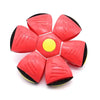 Red and black flying saucer ball designed for active family fun
