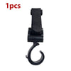 Black universal multi-purpose stroller hooks for shopping and baby bags