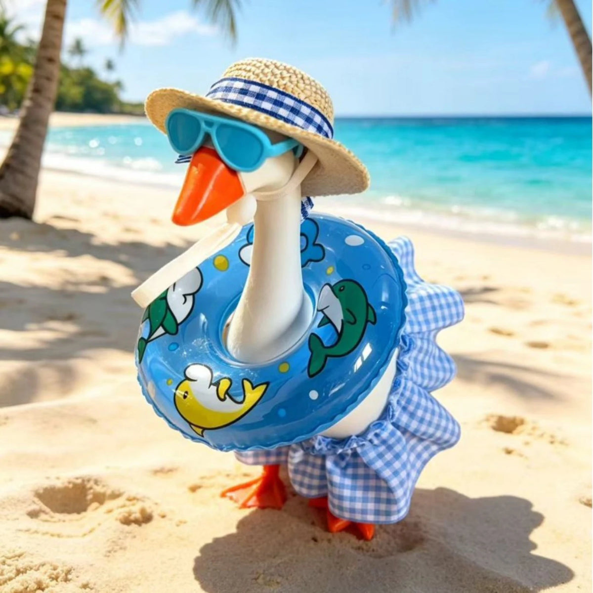 7-Inch Desk Goose Summer Beach Vacation Outfit Set