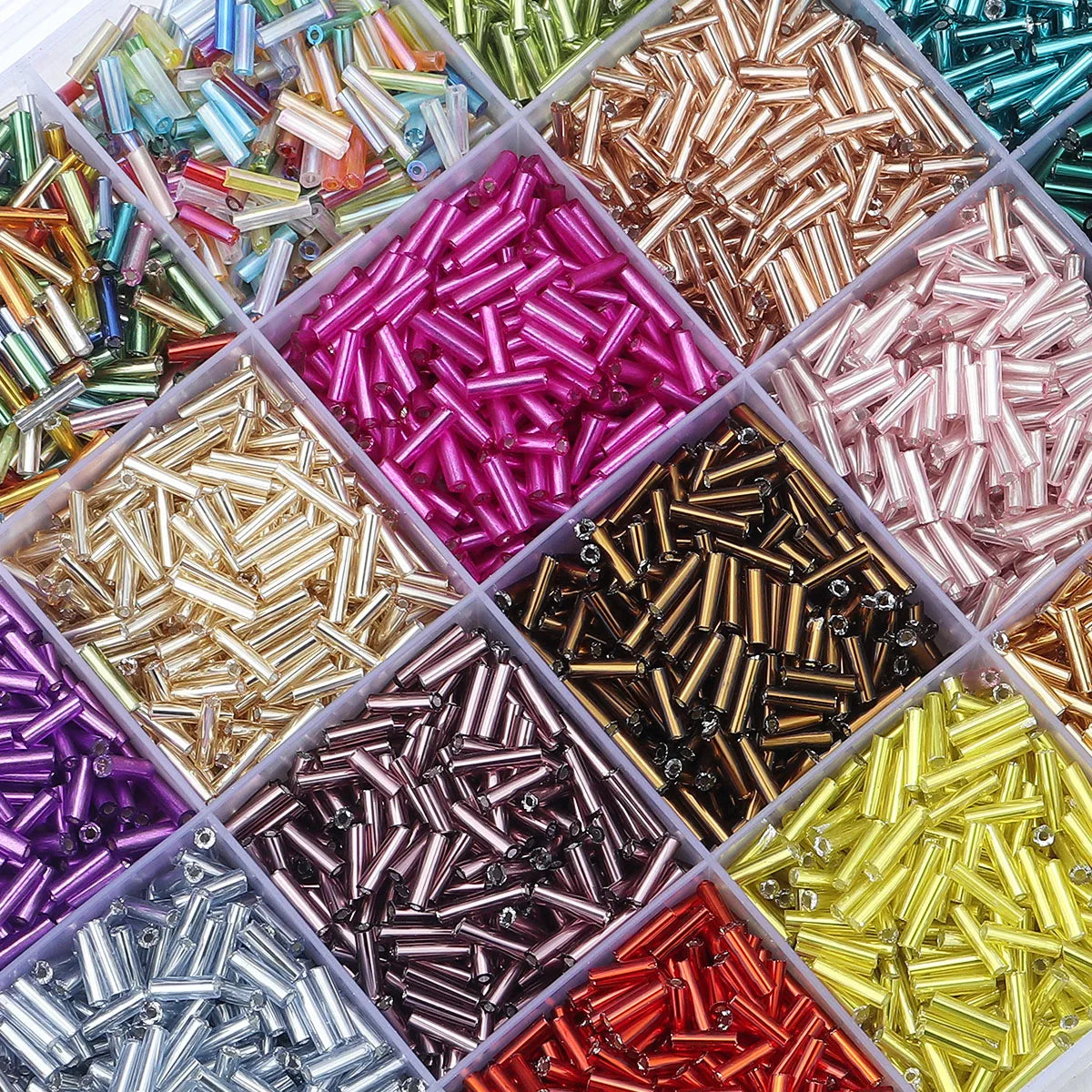 2mm Glass Seed Beads for Jewelry Making – Colorful Tube Beads (10g Pack)