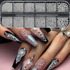 A display of gold caviar beads nail charms in various sizes and mixed textures for DIY nail art