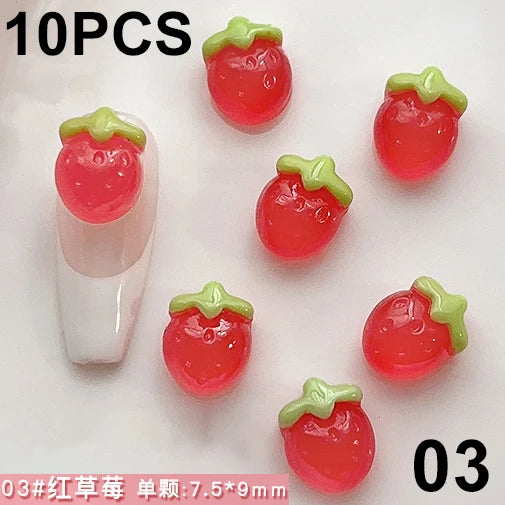 Fruit & Floral Resin Nail Art Decorations