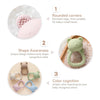 Bear-Shaped Silicone Baby Teether with Rattle Handle