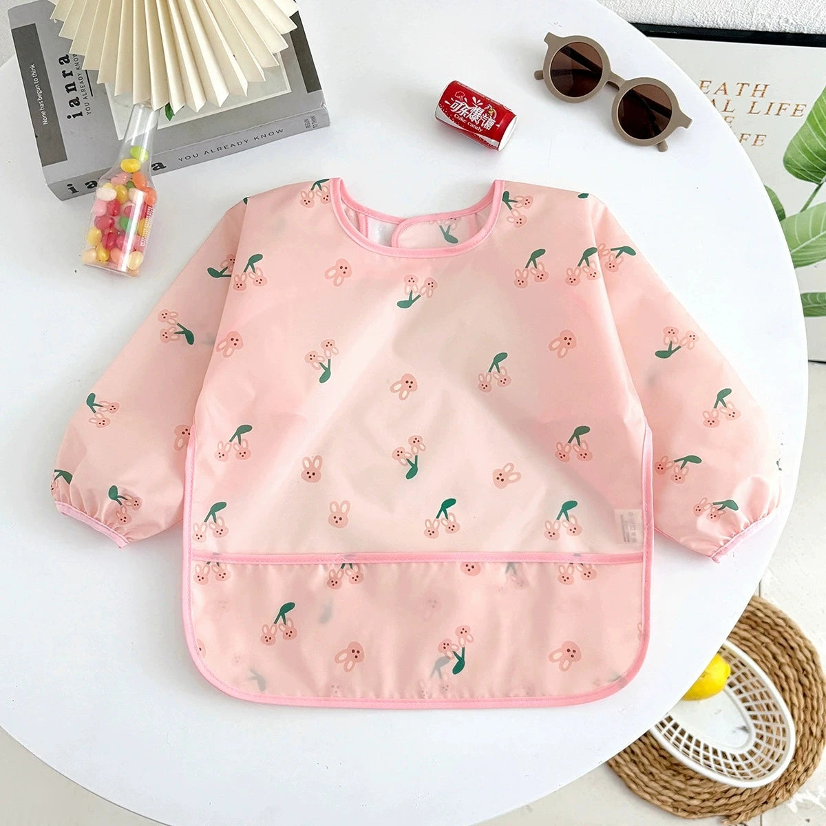 Waterproof Long Sleeve Baby Bib with Full Sleeve Protection
