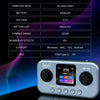 A silver portable multi-effects processor with a digital display and control buttons is shown against a dark background.