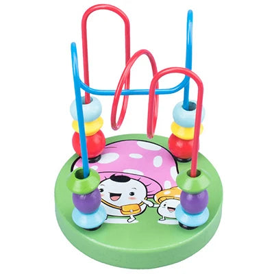 Wooden Bead Maze Roller Coaster Toy for Toddlers