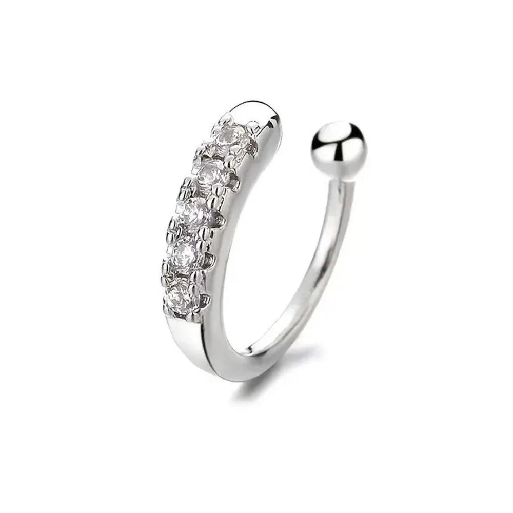 Adjustable Hypoallergenic Fake Nose Ring in Silver or Gold