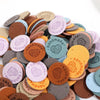Round PU Leather Labels with Embossed Design for DIY Crafts