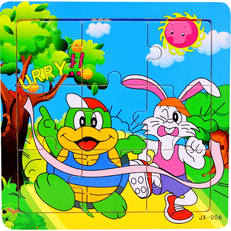 Wooden 3D Puzzle Set for Toddlers – Animal & Vehicle Jigsaw Games