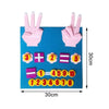 A felt board toy showing handprints and numbered blocks for early math learning.
