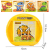 Yellow rotating puzzle featuring a dinosaur, designed as an educational fidget toy for children.