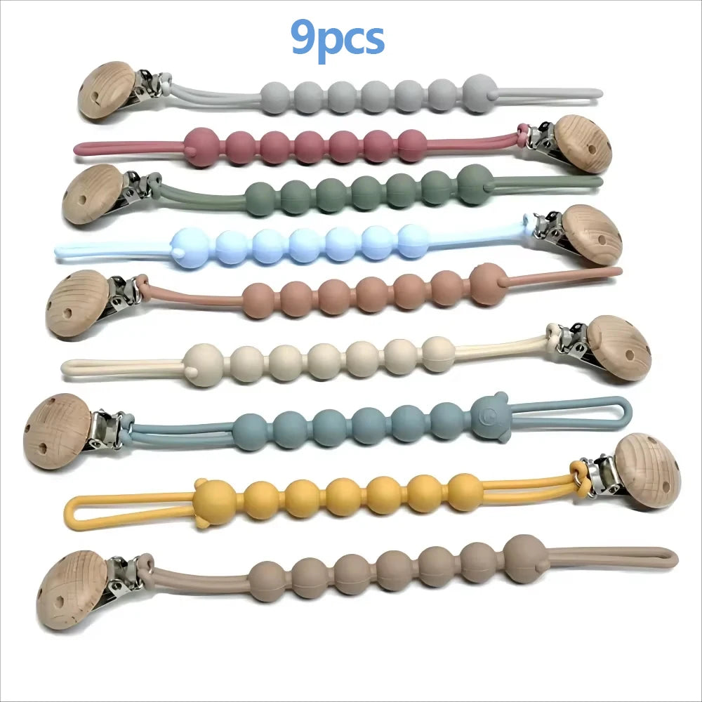 Baby Pacifier Clip with Silicone Teething Beads