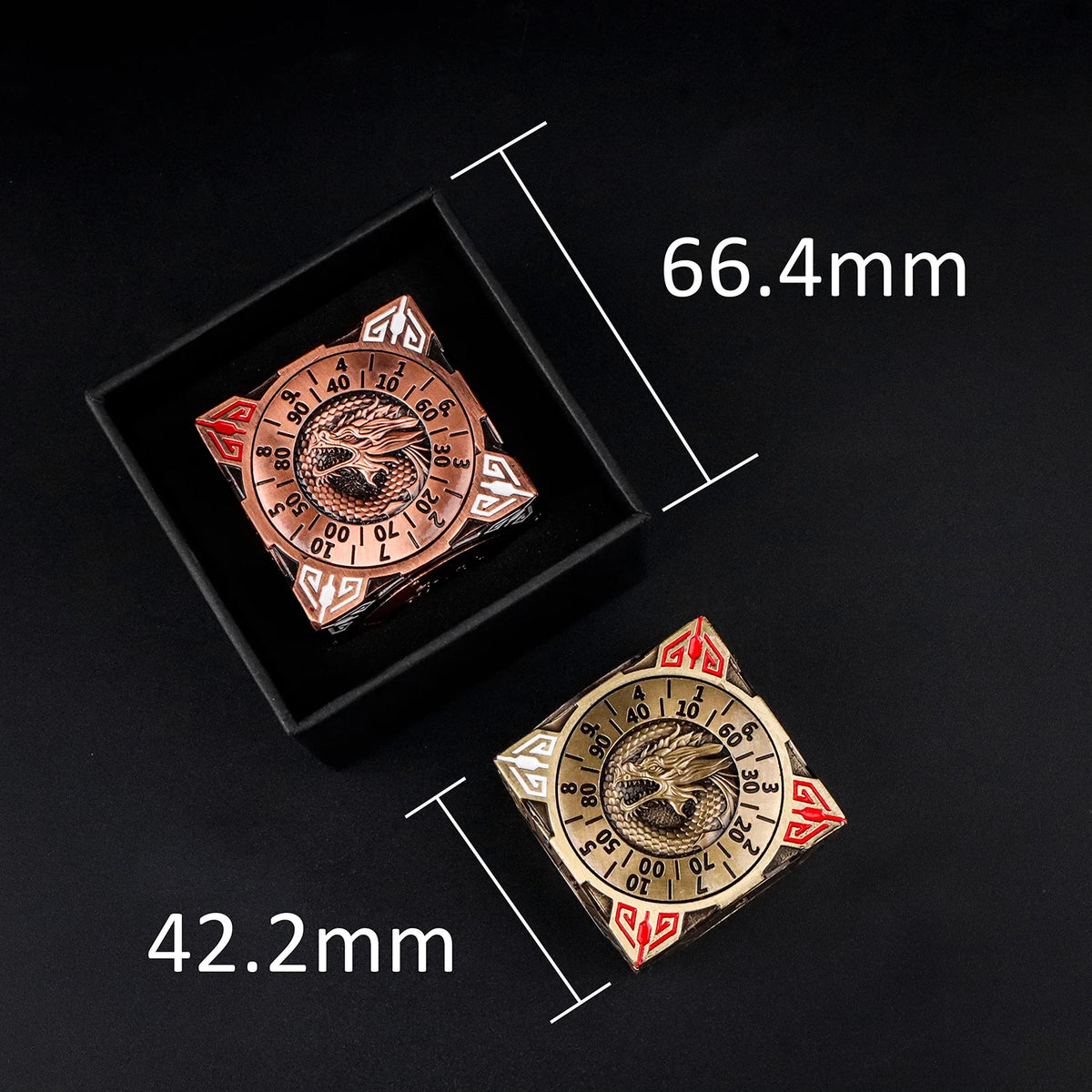 7-in-1 Metal Spinner Dice Cube for D&D