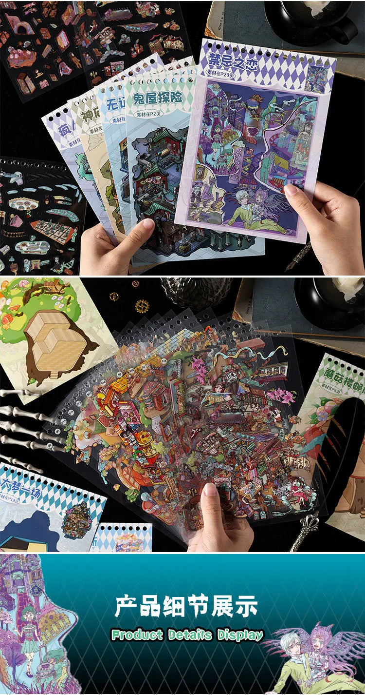 3D Cartoon Sticker Book with 40 Large-Size Stickers