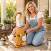 23-Inch Porch Goose Statue with Gardener Outfit and Accessories