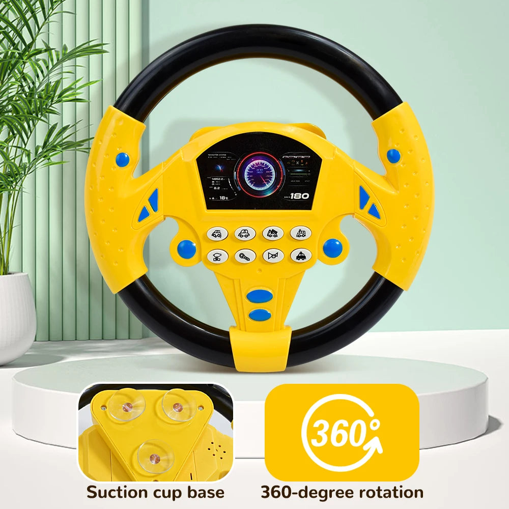 Interactive Steering Wheel Toy with Lights and Sounds for Kids