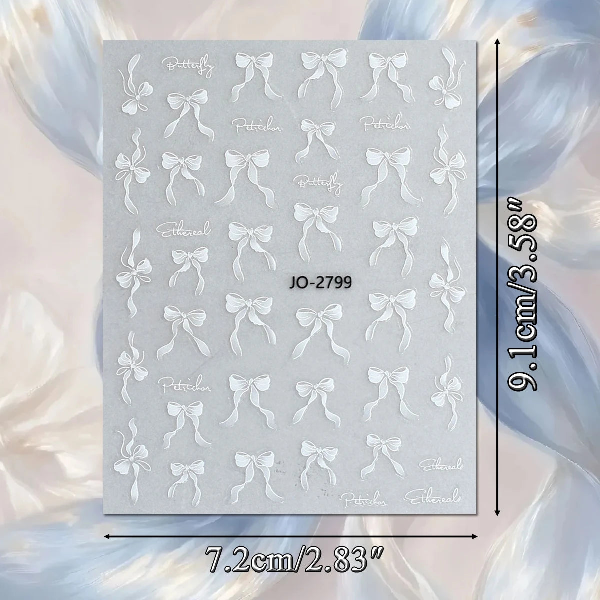3D Bow Nail Stickers with Ribbon, Heart & Stripe Designs