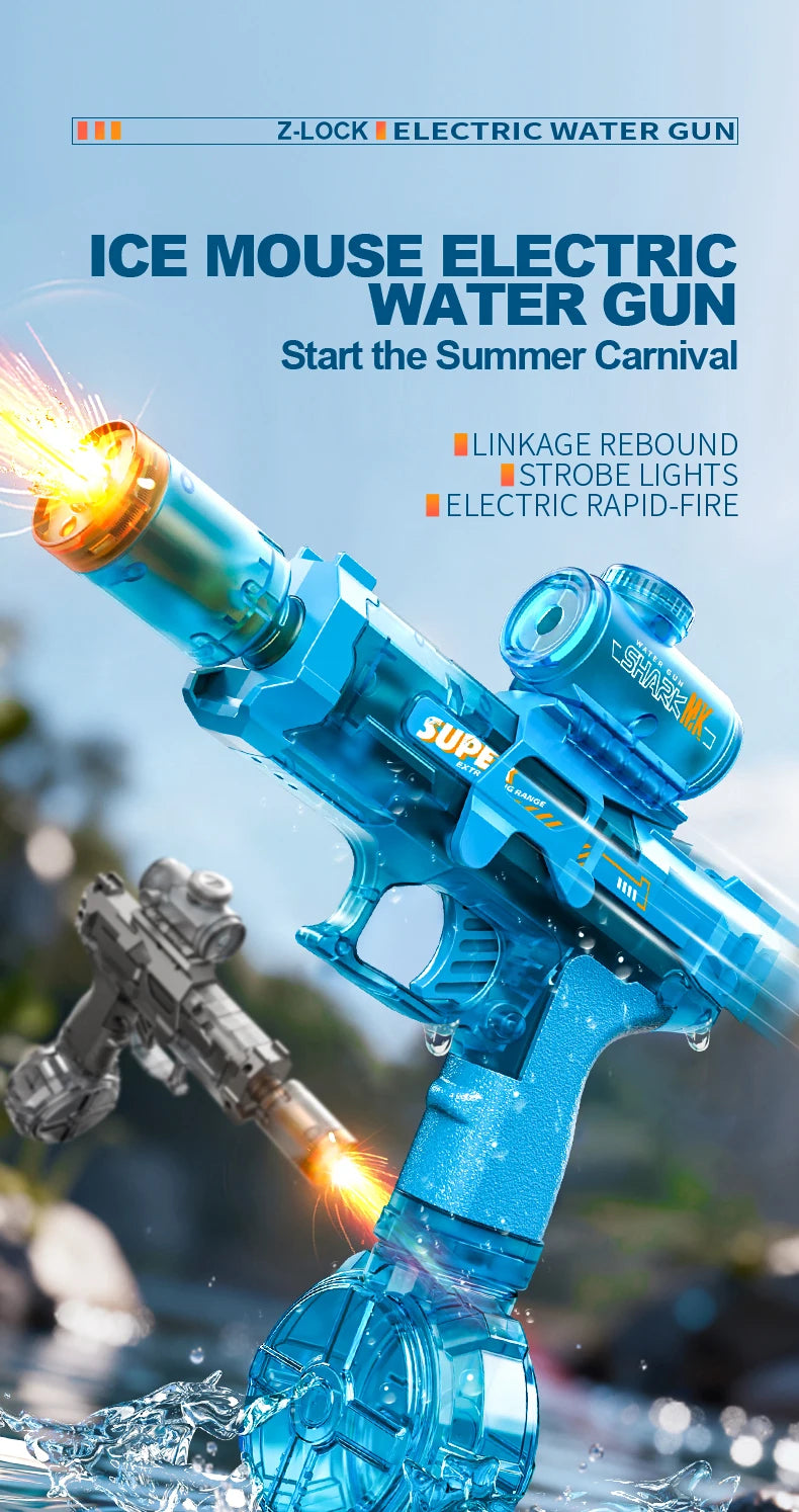 High-Pressure Electric Water Blaster with Flame LED Effect