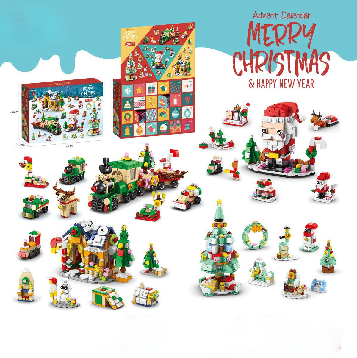 Christmas Advent Calendar Building Blocks Set