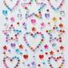 3D Rhinestone Face Stickers with Laser Hearts, Stars & Moons