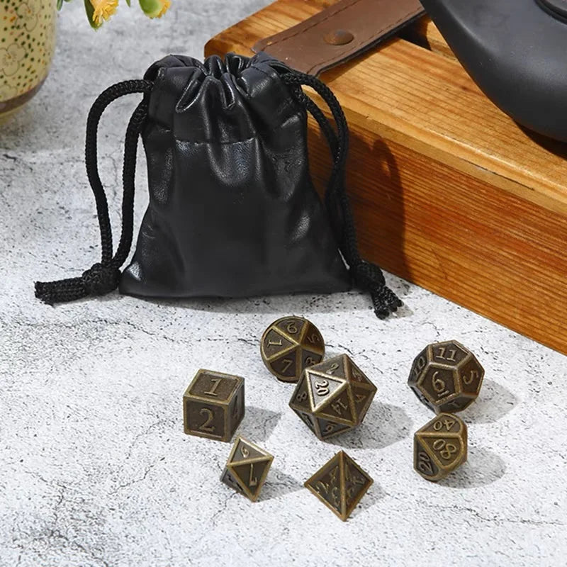 Bronze Metal Polyhedral Dice Set for RPG Games