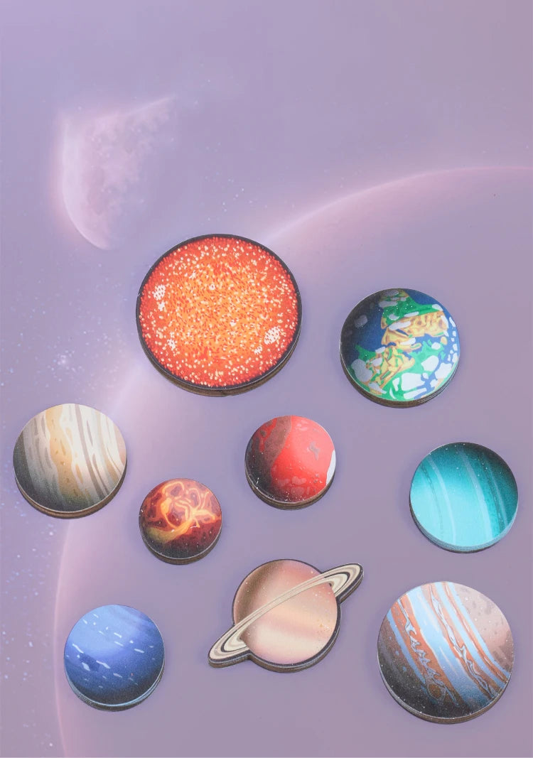 Montessori Wooden Solar System Puzzle for Kids