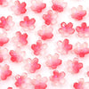 A close-up of a 50-piece set of pink cherry blossom flower glass beads for jewelry making