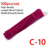 A bundle of 100 pink chenille craft sticks, measuring 30cm long and 0.6cm wide.