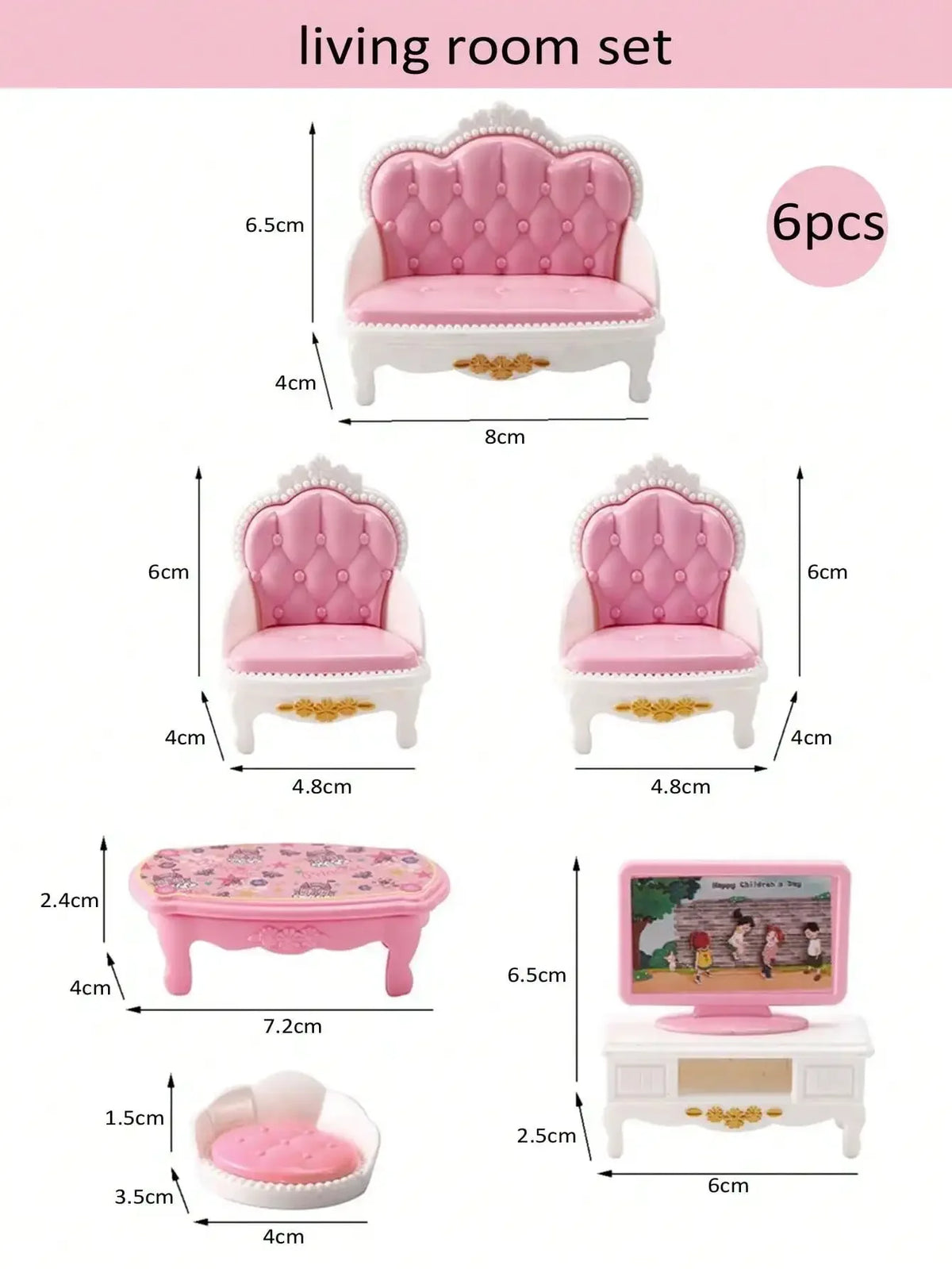 Mini Dollhouse Furniture Set – Bedroom & Kitchen Playset for Kids