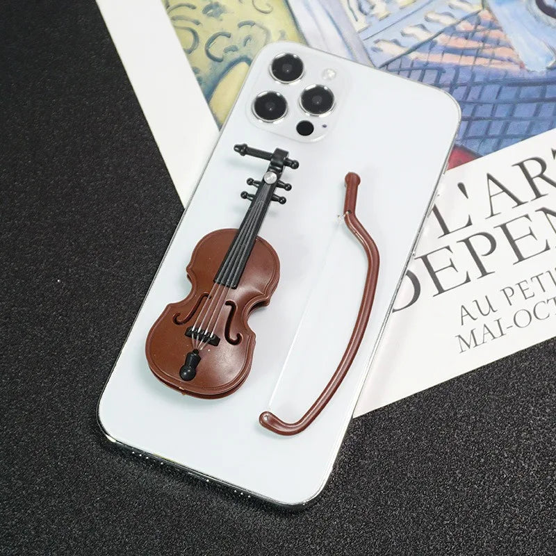 Handcrafted Miniature Wooden Violin Decoration