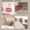 A set of pretend play coffee machine components including a light and sound effect, water outlet, inlet, and function switch.