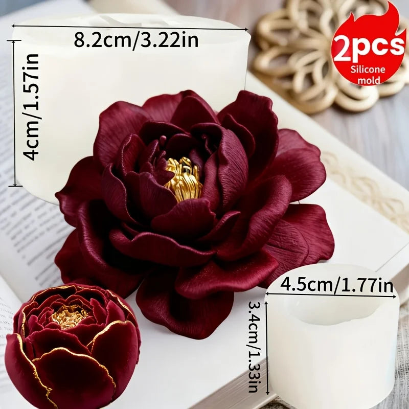 Reusable Rose Silicone Mold with Realistic Layered Petals