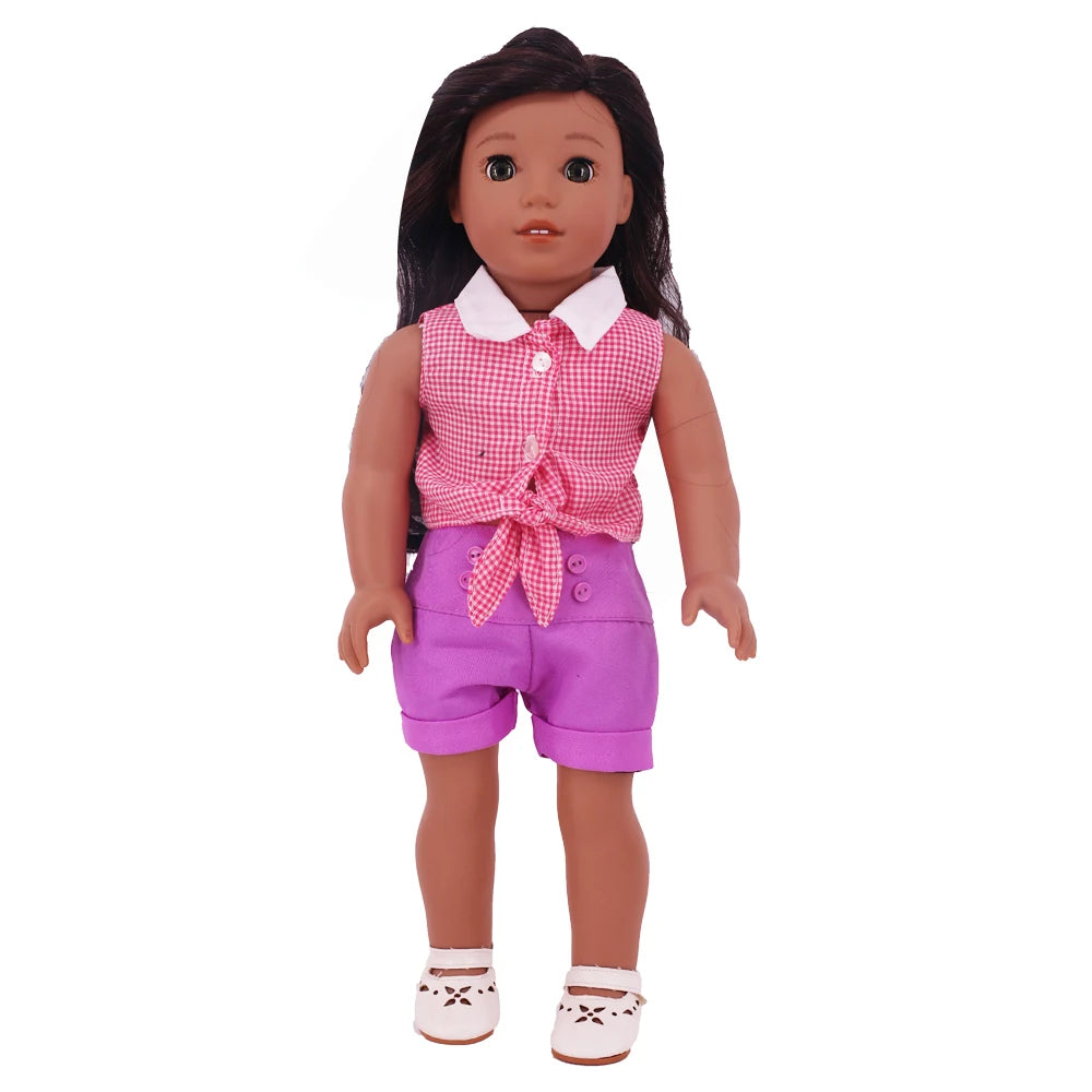 Two-Piece Doll Outfit with Top and Pants for 18-Inch and 43cm Dolls