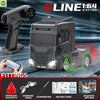 A black 1:64 scale racing drift truck model with lights and a Type-C charging port displayed on a dark background.