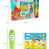 A Y-pen learning set featuring a green pen and flashcards for digital learning and reading skills.