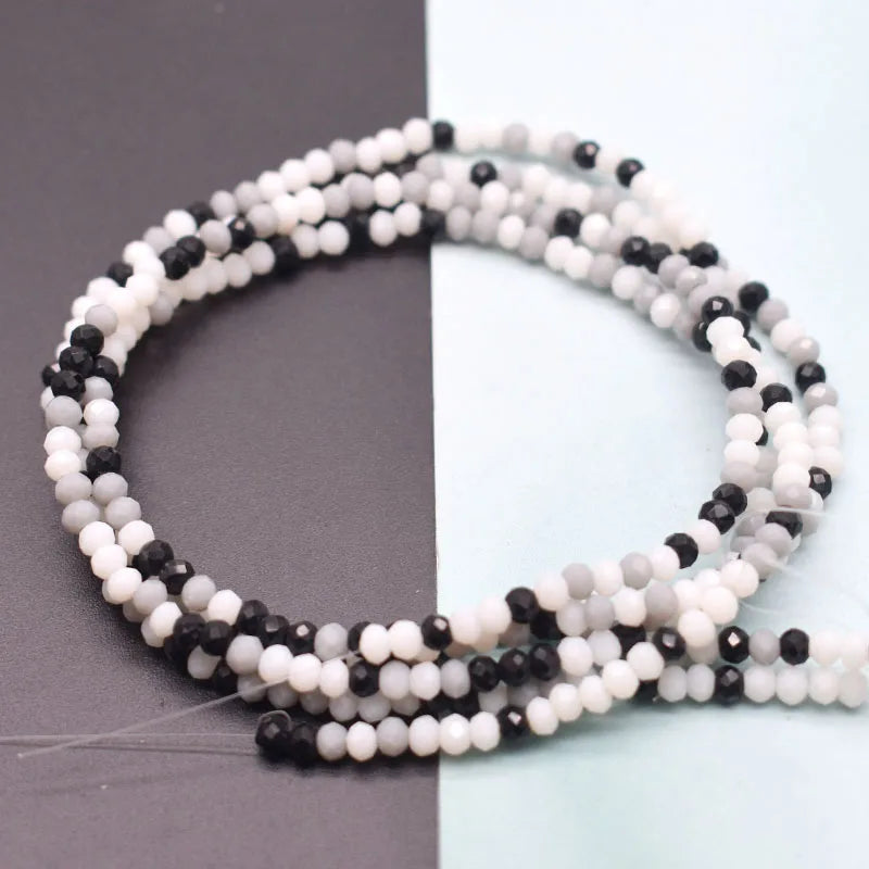 Mixed-Color Rondelle Glass Beads for Jewelry Making